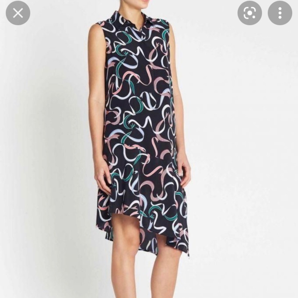 Equipment Tira ribbon asymmetrical hem dress. Worn once. Size XS. Silk